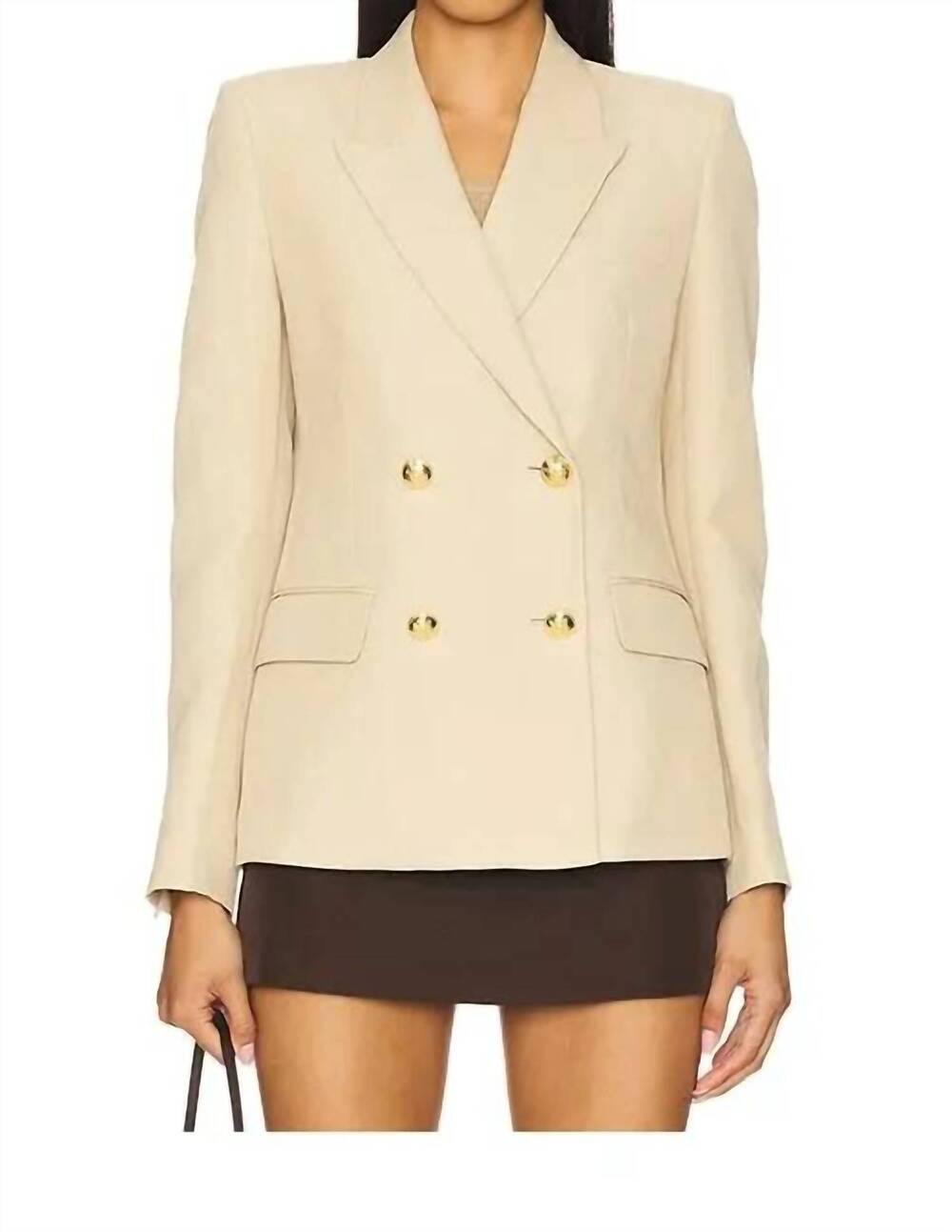 NEW NILI LOTAN veda buttons jacket in khaki